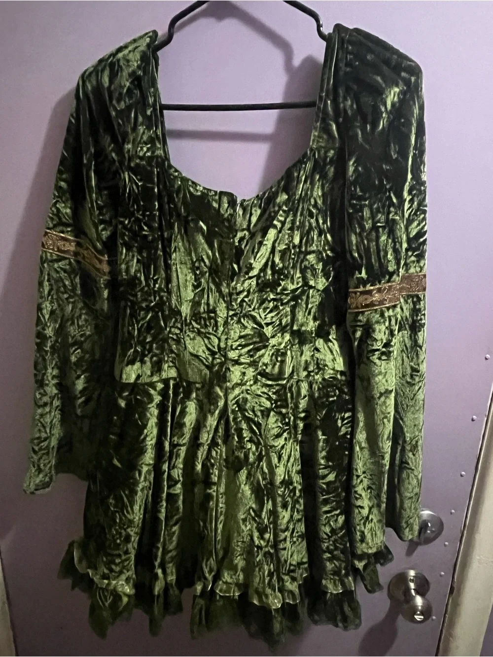 Current Mood Myths N Legends Green Velvet Mini Dress Forest Fairy, L (BNWT) - Picture 9 of 9